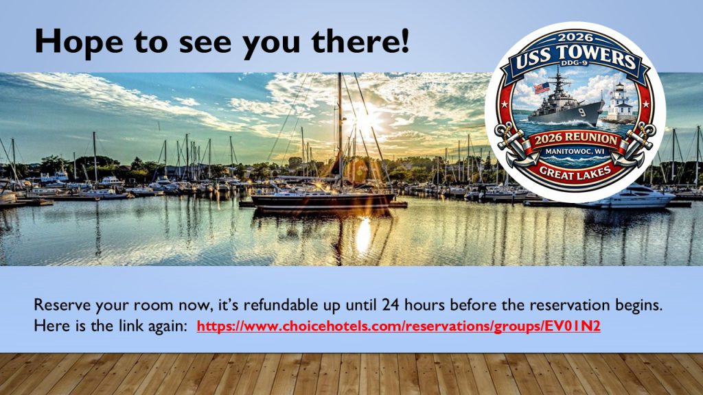 Welcome to Wisconsin, USS Towers DDG-9 Association Inc. — slide 17
